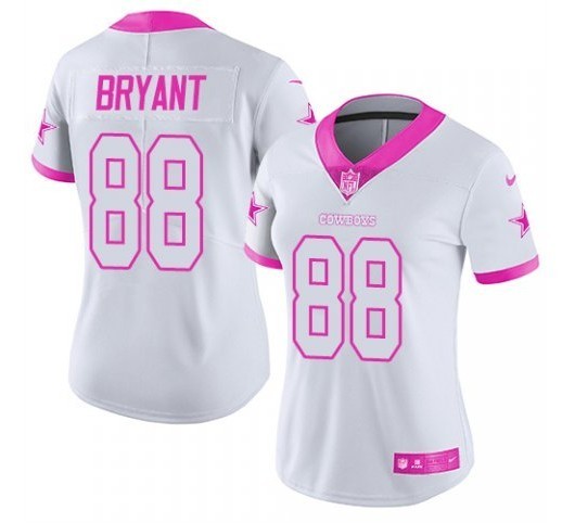 Women White Pink Limited Rush jerseys-111